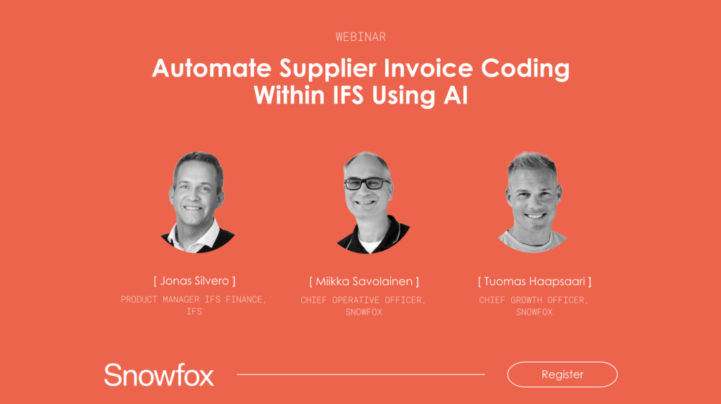 Automate supplier invoice coding within IFS using self-learning AI IFS X Snowfox